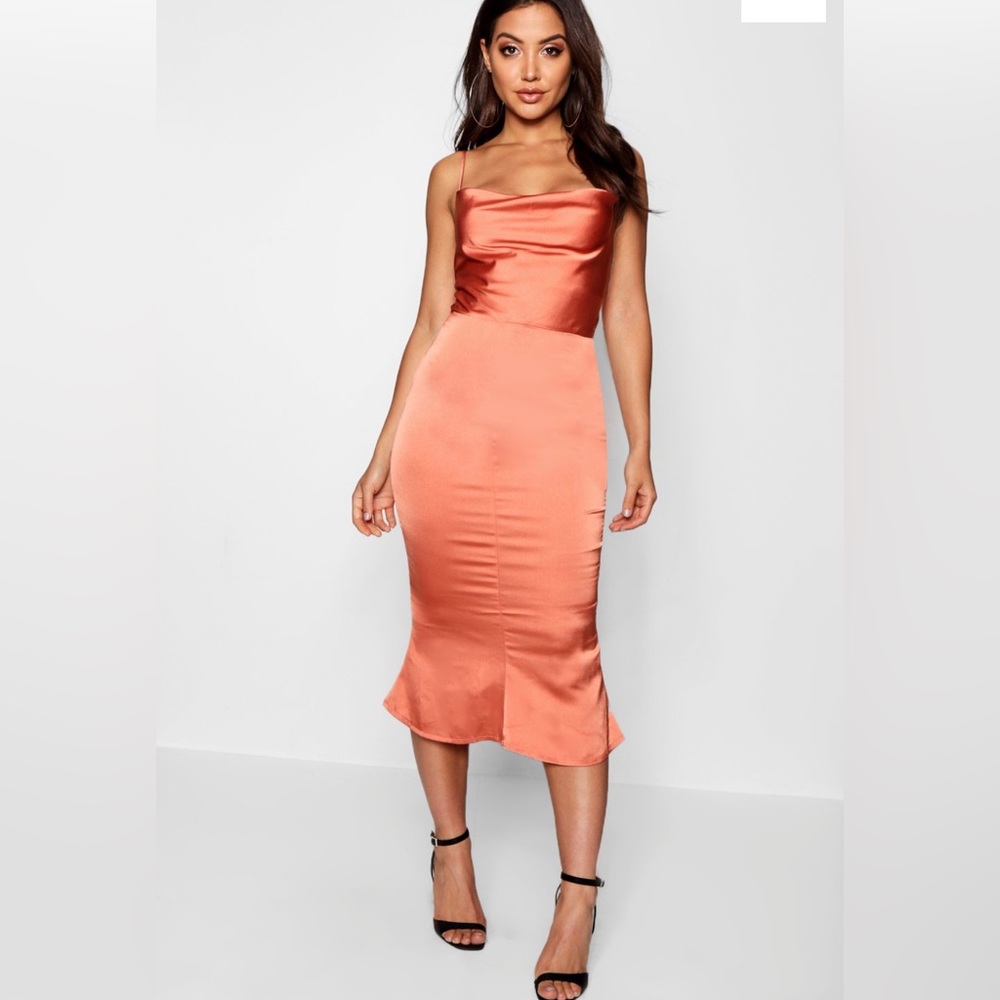 SATIN MIDI DRESS